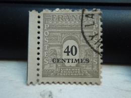 Timbre  Arc De Triomphe De L'Étoile 40 C Tellier = 703 - Oblitéré - Avec Bande Verticale - 1944-45 Arc Of Triomphe