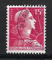 France - Marianne De Muller - N° 1011 - Oblitéré - Rose Carminé - Variété : Muller Absent - 1955- Marianne Of Muller