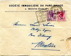 MONACO LETTRE A ENTETE DE LA SOCIETE IMMOBILIERE DU PARK-PALACE A MONTE-CARLO DEPART MONTE-CARLO 7-2-28 POUR LA FRANCE - Storia Postale