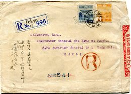 JAPON LETTRE RECOMMANDEE CENSUREE DEPART TOKYO (17-8-25) POUR LE TONKIN (INDOCHINE) - Covers & Documents