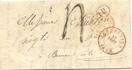 BELGIQUE - CAD GOSSELIES + BOITE R SUR LETTRE AVEC TEXTE DE FRASNES POUR LA FRANCE, 1852 - Other & Unclassified