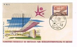 Bruxelles Expo 58   Cachet 1er Jour Sur Timbre 1047  Sur 4 FDC  Etats Usagés, Bords élimés - 1958 – Brussel (België)