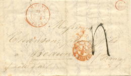 BELGIQUE - CAD HERNE + BOITE ROUGE G SUR LETTRE AVEC TEXTE  POUR LA FRANCE, 1855 - 1849-1865 Medaglioni (Varie)