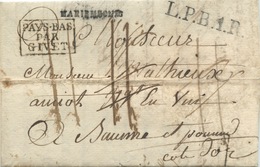 BELGIQUE - MARIEMBOURG + L.P.B.1.R + PAYS BAS PAR GIVET SUR LETTRE AVEC TEXTE DE FRASNES POUR LA FRANCE, 1819 - 1815-1830 (Periodo Olandese)