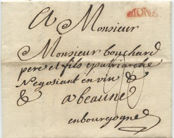 BELGIQUE - MONS ROUGE SUR LETTRE AVEC TEXTE POUR LA FRANCE, 1781 - 1714-1794 (Oesterreichische Niederlande)