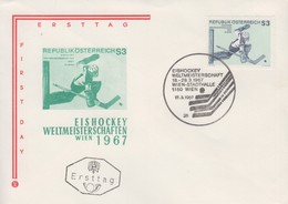 Enveloppe  FDC  1er  Jour   AUTRICHE   Championnat  Du   Monde   De   HOCKEY  SUR  GLACE   WIEN  1967 - Hockey (Ice)