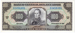 ECUADOR , 100 SUCRES , 20.8.1993. P-123Ab , UNC - Ecuador