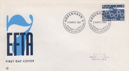 Enveloppe  FDC  1er  Jour   DANEMARK   EFTA   1967 - FDC