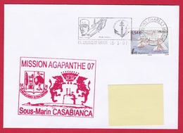 4704 Marine, SNA Casabianca, Mission Agapanthe 07, Oblit. Mécanique PA Charles De Gaulle  15-03-2007, Hydravion Fabre, C - Poste Navale