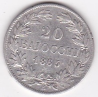 20 Baiocchi 1865 An. XX, Zecca Di Roma, Pie IX / Pio IX , Argent - Vaticaanstad