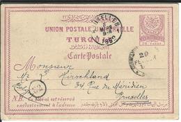Türkei Mi P8 Konstantinopel 29.2.1892 (Schalttag) Nach Brüssel - Lettres & Documents
