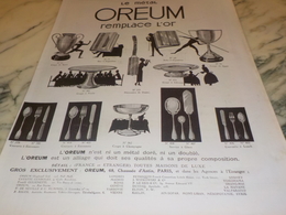 ANCIENNE  PUBLICITE REMPLACE L OR  OREUM  1924 - Altri & Non Classificati