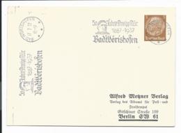 DR PP 122 B 10 - 3 Pf Hindenburg Medaillon Metzner Verlag M. Werbestempel Bad Wörishofen, 50 J. Kneipp Kur 1937 - Postwaardestukken