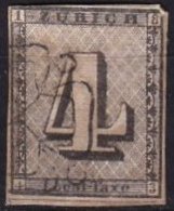 SUISSE - 4 R. De Zürich Oblitéré FAUX - 1843-1852 Federal & Cantonal Stamps