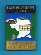 1 PLAQUE //  ** SAPEURS POMPIERS DU GARD / FINALE RÉGIONALE / P.S.S.P. ** 1983 ** ALES GARD ** - Pompiers