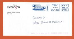 LETTRE FRANCE  Obl BESANCON THEME MAISON DE VICTOR HUGO - Mechanical Postmarks (Advertisement)