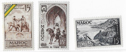 ⭐ Maroc - YT N° 319 / 323 / 324 ** - Neuf Sans Charnière - 1952 ⭐ - Unused Stamps
