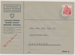 CH 215 Auf Brief Mit Truppenstempel - FELDPOST SCHW. F. HAIB. BTTR. 173 - Annullamenti