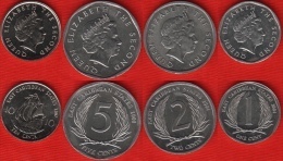 East Caribbean States Set Of 4 Coins: 1 - 10 Cents 2004-2008 UNC - Ostkaribischer Staaten