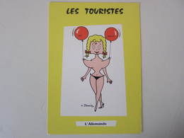 Carte Postale Illustrateur G MEUNIER Les Touristes, L'allemande - Meunier, G.