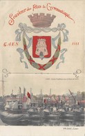 14- CAEN- SOUVENIR DES FÊTES DE GUMNASTIQUE 1911- CONTRE TORPILLEUS DANS LE BASSIN DE CAEN - Caen