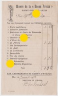 Saint-Pol-de-Léon 1905 Oeuvre De La Bonne Presse - Printing & Stationeries