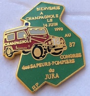 SAPEURS POMPIERS - BIENVENUE A CAMPAGNOLE LE 14 JUIN 1992 - 37ème CONGRES - JURA - FIREFIGHTERS  - FEUERWEHRMANN  - (24) - Firemen