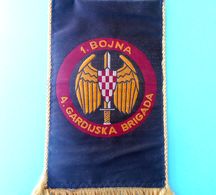 4. GARDIJSKA BRIGADA (Pauci - Split) PRVA BOJNA * Croatia Army OLD LARGER Pennant * Flag Croatie Armee Kroatien Croazia - Bandiere