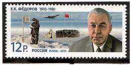 Russia 2010 .Polar Explorer E.K.Fiodorov. 1v: 12 R.   Michel # 1630 - Unused Stamps