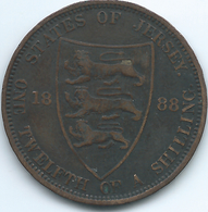 Jersey - 1888 - Victoria - 1/12th Shilling - KM8 - Jersey