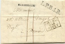 BELGIQUE - MARIEMBOURG + L.P.B.1.R. + PAYS BAS PAR GIVET SUR LETTRE AVEC TEXTE DE FRASNES POUR LA FRANCE, 1819 - 1714-1794 (Oostenrijkse Nederlanden)