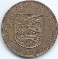 Jersey - George VI - 1947 - 1/24th Shilling - KM17 - Only 72,000 Minted - Jersey