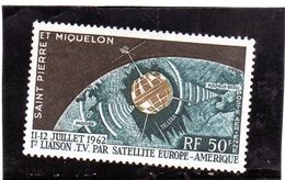 CG33 - 1962 Saint Pierre E Miquelon - Comunicazioni Spaziali - North  America