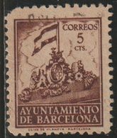 España 1940 Edifil BA27 Sello º Barcelona Frontispicio Del Ayuntamiento Nº Control Al Dorso 5c Michel ZB27 Yvert BA44 - Barcelona