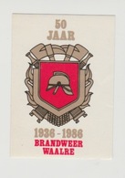 Sticker Brandweer Waalre Bij Eindhoven (NL) 50 Jaar 1936-1986 - Pompiers