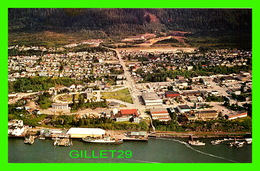 PRINCE RUPERT, BC - LOWER BUSINESS SECTION LOOKING EAST ON McBRIDE ST. COURTHOUSE & NORTHLAND TRANSPORT --  WRATHALL'S - - Prince Rupert