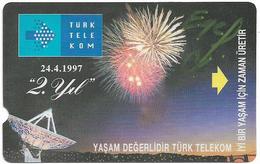 Turkey - TT - Alcatel - R Advert. Series - 2nd Annv. Of TT, Fireworks, R-103A, (Check Front Message!), 100U, 1997, Used - Turquie