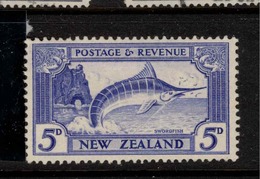 NZ 1935 5d Striped Marlin Single Wmk SG 563 HM #BIR70 - Ongebruikt