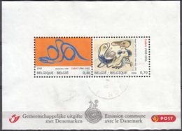 Belgique 2006 Michel Bloc Feuillet 114 O Cote (2008) 3.00 € CoBrA Emission Avec Le Danemark Cachet Rond - 2002-… (€)