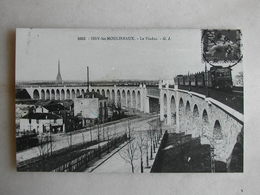 PHOTO Repro De CPA - Train - Issy Les Moulineaux - Le Viaduc (avec Train Qui Passe) - Trains