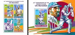 Sierra Leone 2017, Sport, Cricket, Viv Richards, 4val In BF +BF - Cricket