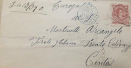 O) 1890 ARGENTINA,  FRENCH MARITIME MAIL, RIVADAVIA 8c, LIGNE  J.  TO CENTA SAN NICOLO, XF - Brieven En Documenten