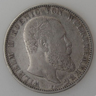 Allemagne, Württemberg, 2 Mark 1904 F, TTB, KM#631. - 2, 3 & 5 Mark Zilver