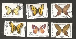 A3-6. Russia USSR 1986 Fauna Insect BUTTERFLY Set Of 6 Used / Unused - Altri & Non Classificati