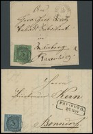 BADEN 6,8 BRIEF, 1853/9, 3 Kr. Schwarz Auf Grün Und 3 Kr. Schwarz Auf Blau, Je Vollrandig Auf Prachtbrief Aus PHILIPPSBU - Altri & Non Classificati