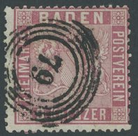 BADEN 12 O, 1861, 9 Kr. Karmin, Normale Zähnung, Pracht, Gepr. Flemming, Mi. 220.- - Altri & Non Classificati