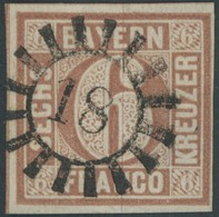 BAYERN 4I O, 1849, 6 Kr. Braunorange, Type I, MR-Stempel 18, Pracht, Gepr. Brettl, Mi. 300.- - Altri & Non Classificati