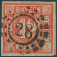 BAYERN 6 O, 1850, 12 Kr. Rot, Pracht, Gepr. Sem, Mi. 180.- - Altri & Non Classificati