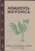 Monumenta Nipponica. Volume XX. Numbers 3-4. - Asiática