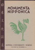 Monumenta Nipponica. Volume XX. Numbers 3-4. - Azië